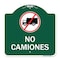 Signmission Spanish Traffic No Camiones No Trucks W/ Graphic, Green & White Alum Sign, 18" x 18", GW-1818-22881 A-DES-GW-1818-22881 - alternate 1
